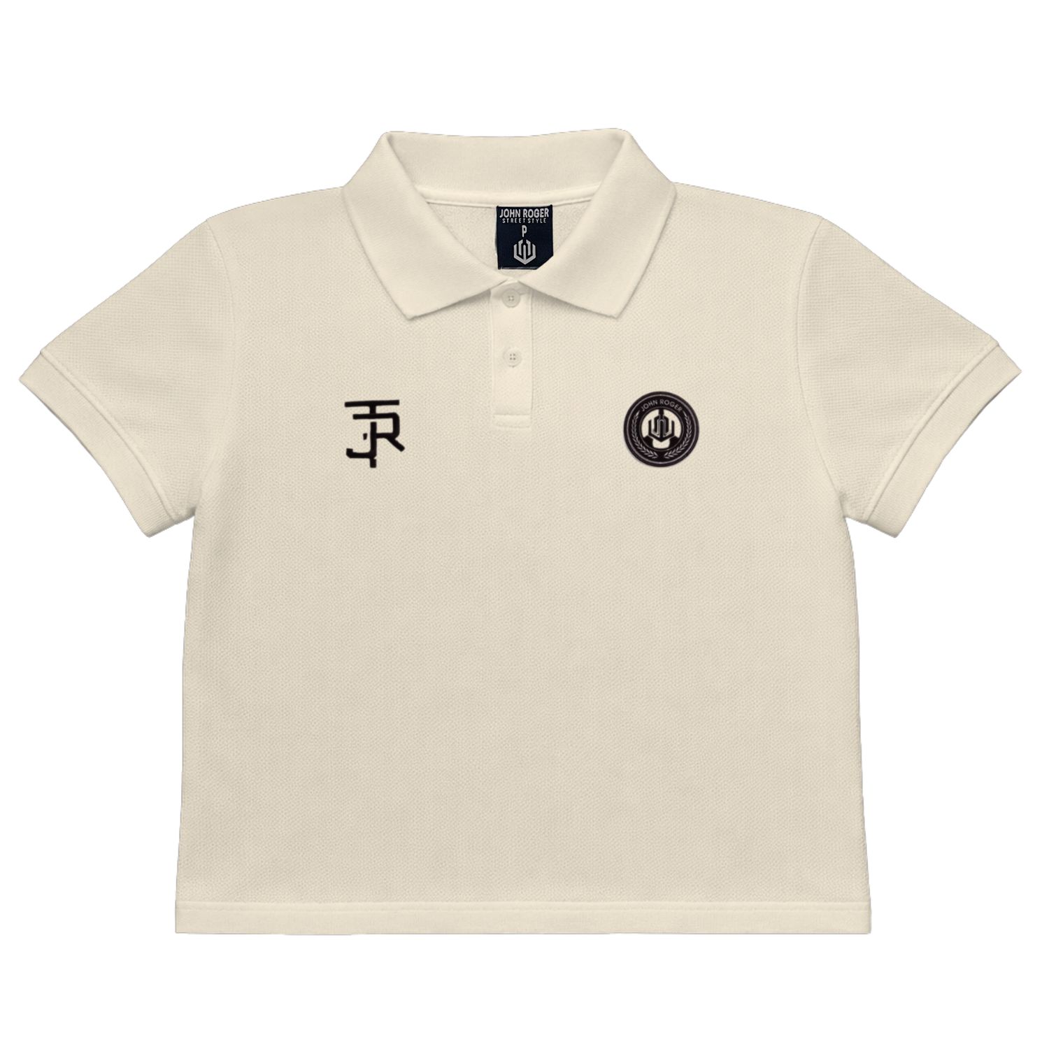 POLO CROPPED PIQUET JOHN ROGER - OFF WHITE