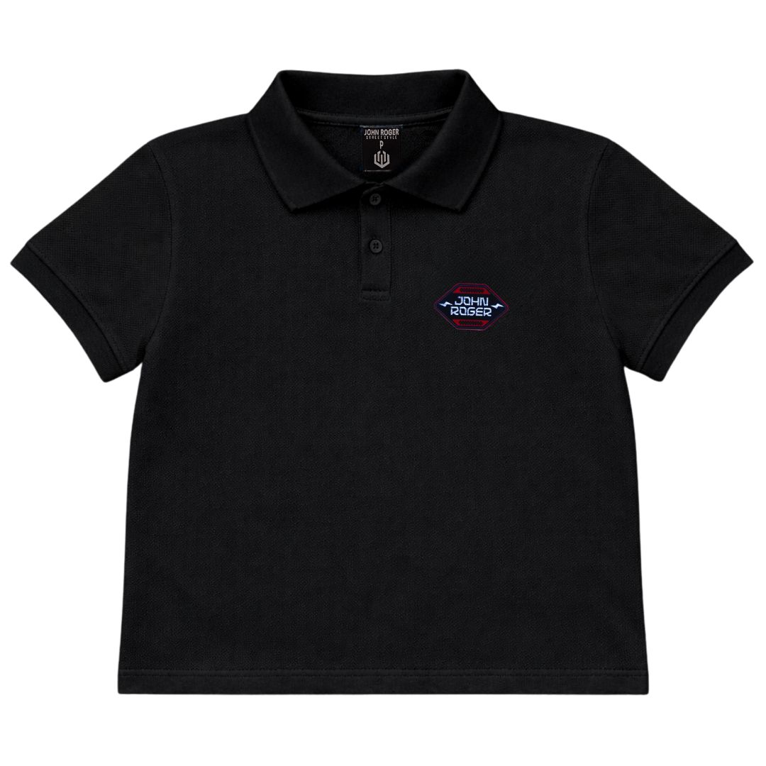 POLO CROPPED PIQUET JOHN ROGER - PRETO