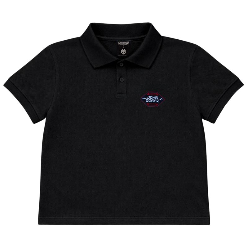 POLO CROPPED PIQUET JOHN ROGER - PRETO
