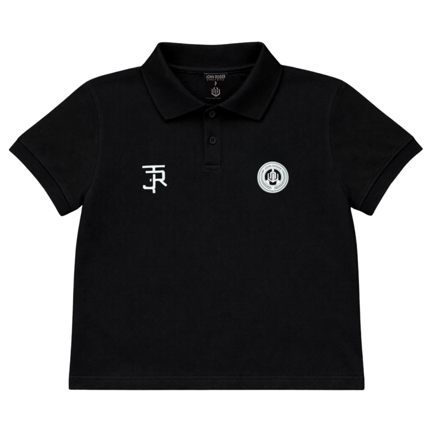 POLO CROPPED PIQUET JOHN ROGER - PRETO