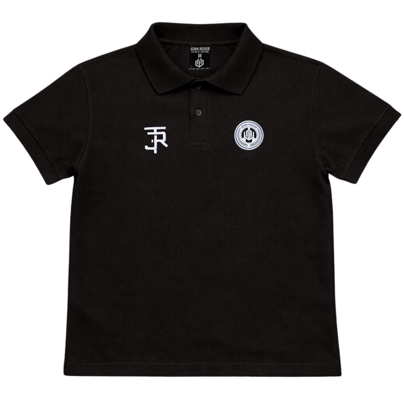 CAMISETA POLO PIQUET JOHN ROGER - PRETO