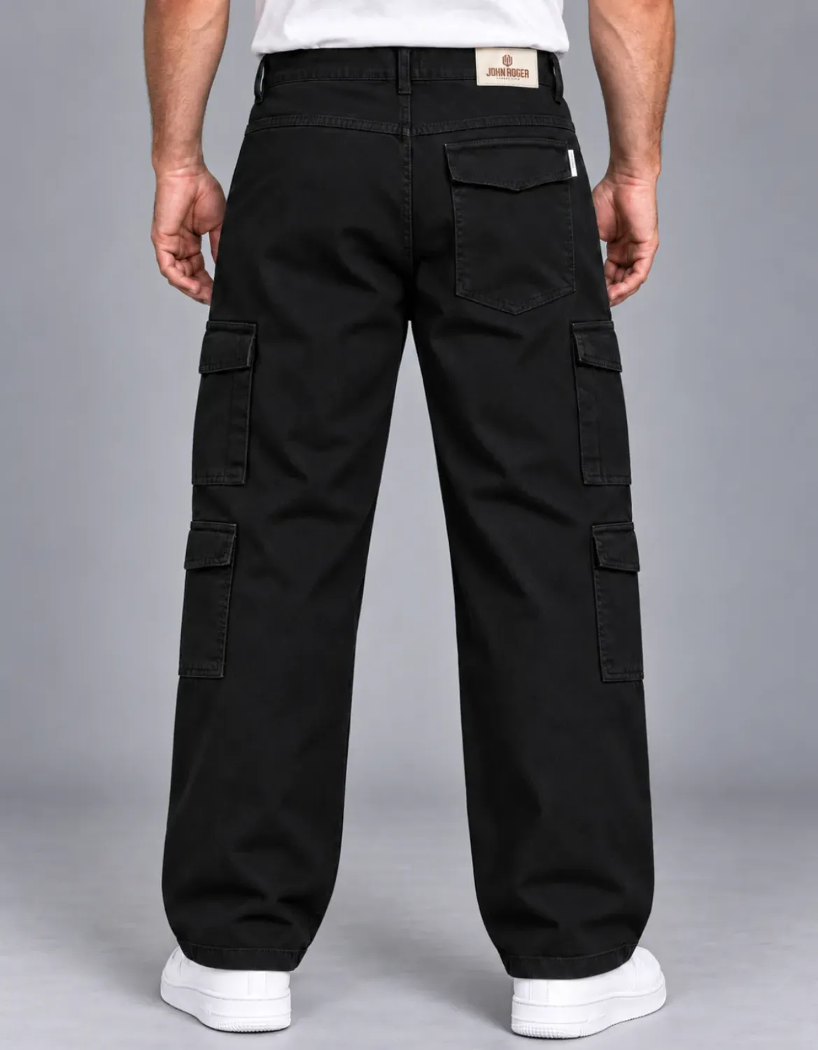 CALÇA COZ OVERSIZED CARGO SARJA JOHN ROGER - PRETO