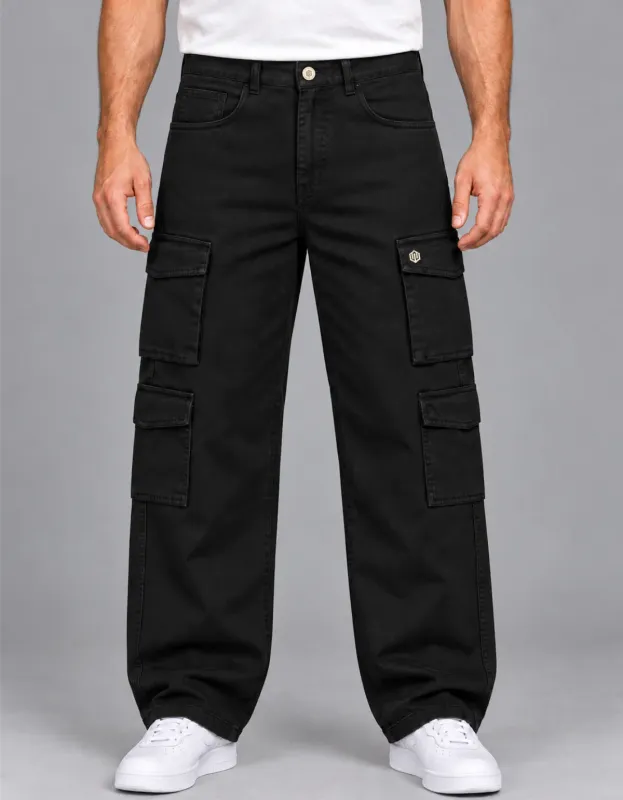 CALÇA COZ OVERSIZED CARGO SARJA JOHN ROGER - PRETO