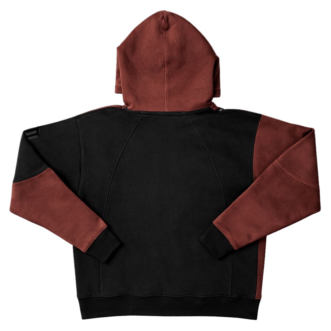 MOLETOM BOXY ZÍPER RECORTE JOHN ROGER - PRETO/MARROM