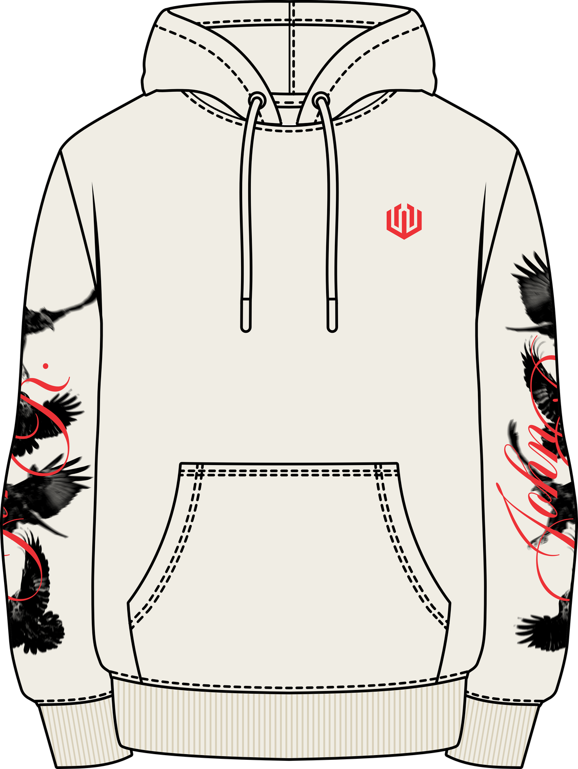 MOLETOM CANGURU WINGS - OFF WHITE