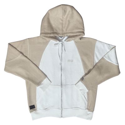 MOLETOM BOXY ZÍPER RECORTE JOHN ROGER - OFF WHITE