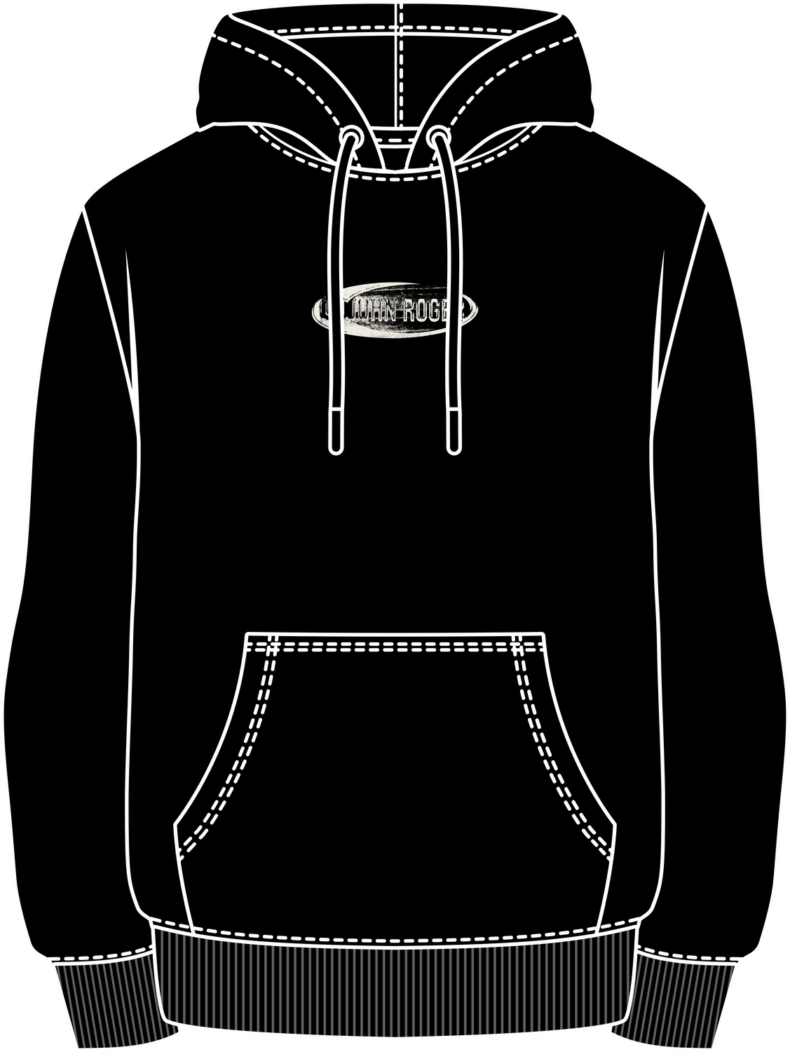 MOLETOM CANGURU DECAL - PRETO