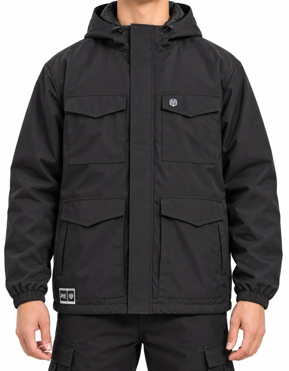 JAQUETA CARGO RIP STOP JOHN ROGER - PRETO
