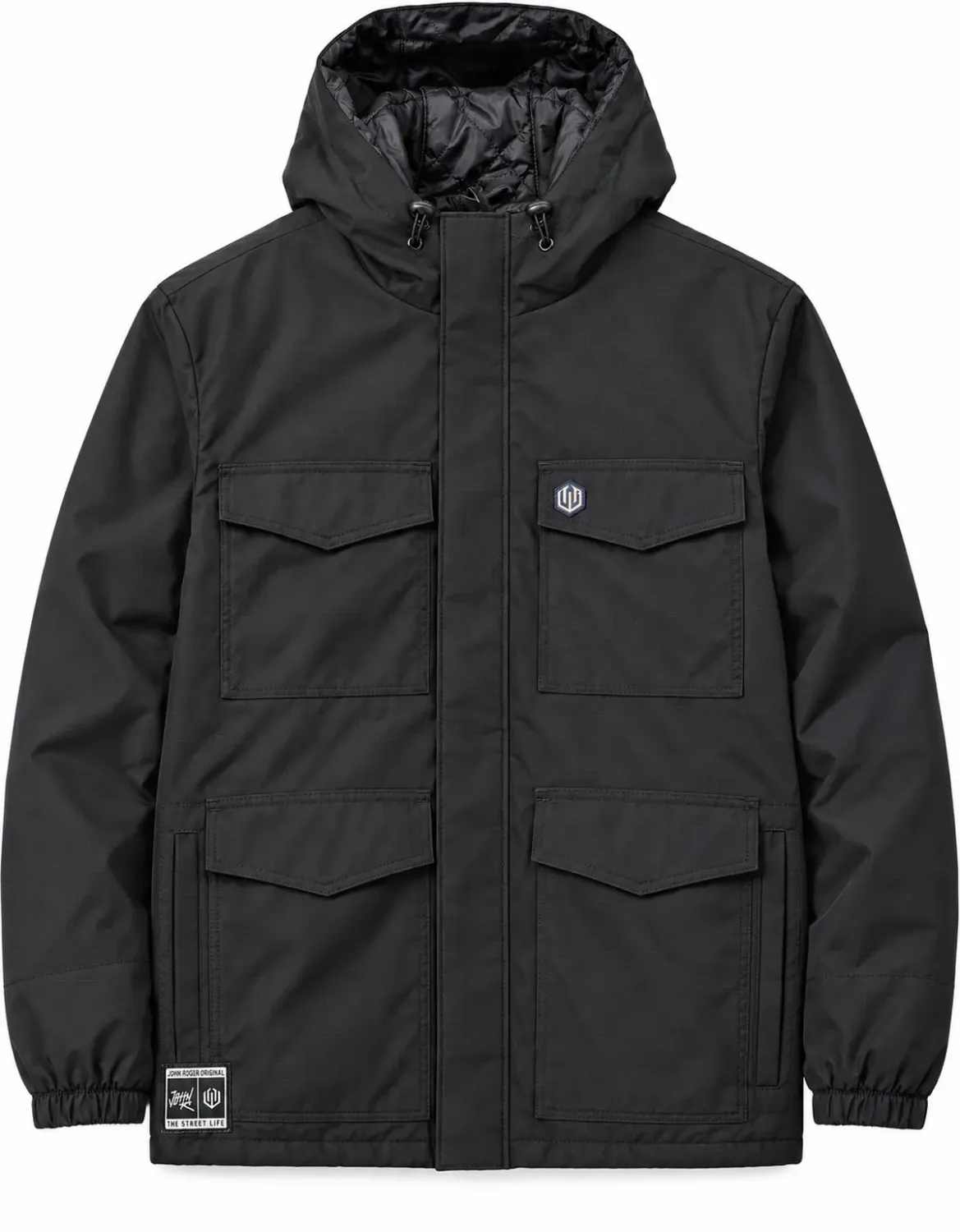JAQUETA CARGO RIP STOP JOHN ROGER - PRETO