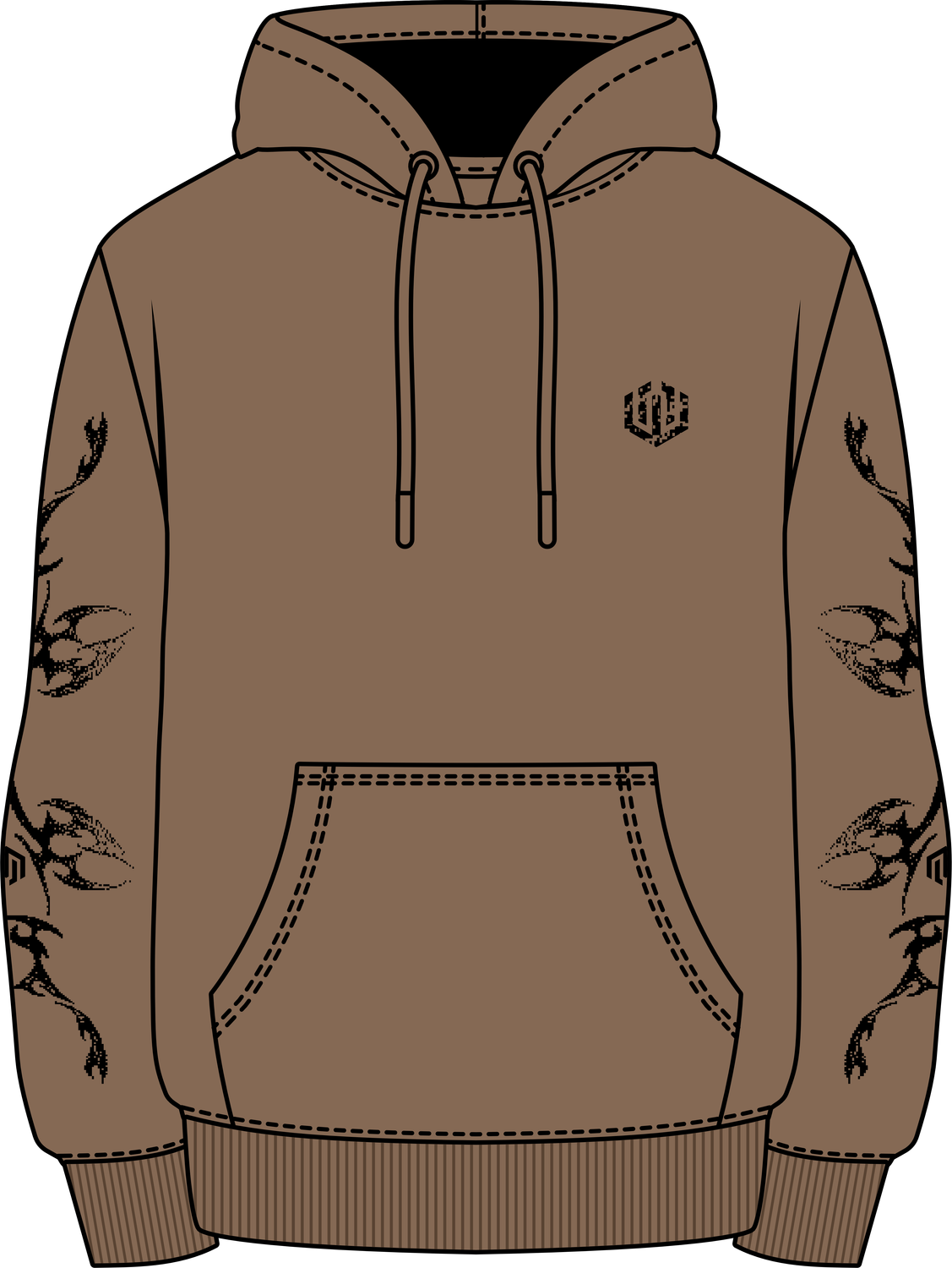 MOLETOM CANGURU PIXEL TRIBAL - ARGILA