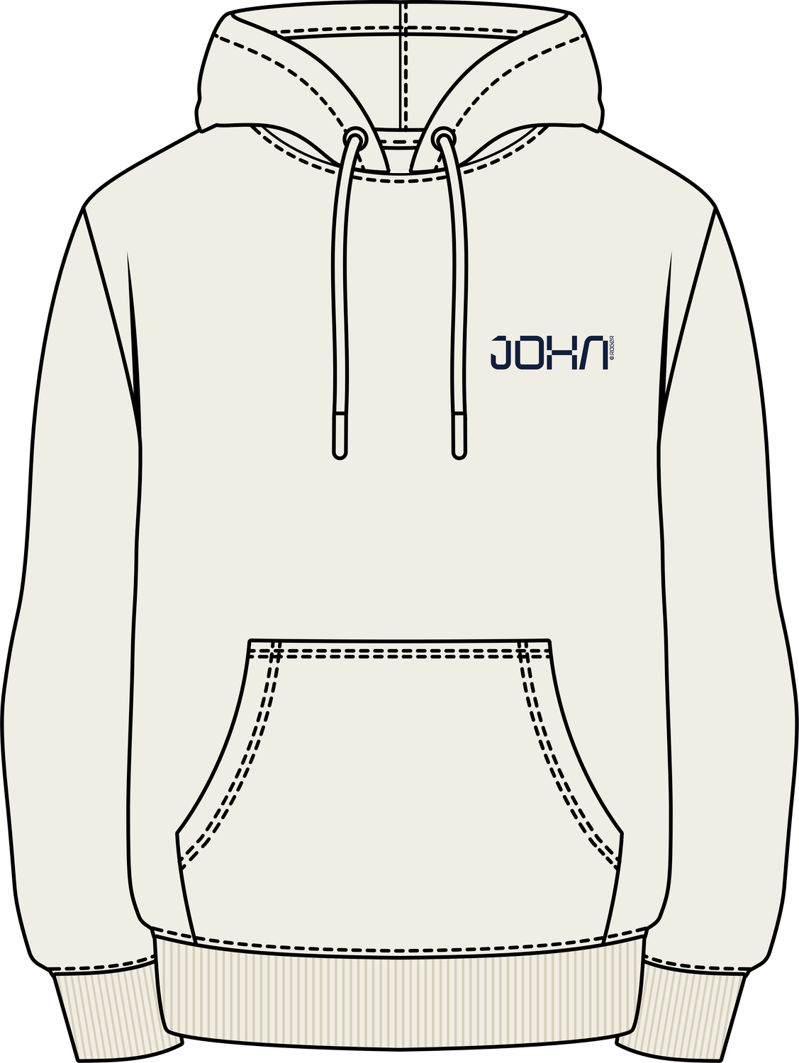 MOLETOM CANGURU HIGH TECH - OFF WHITE