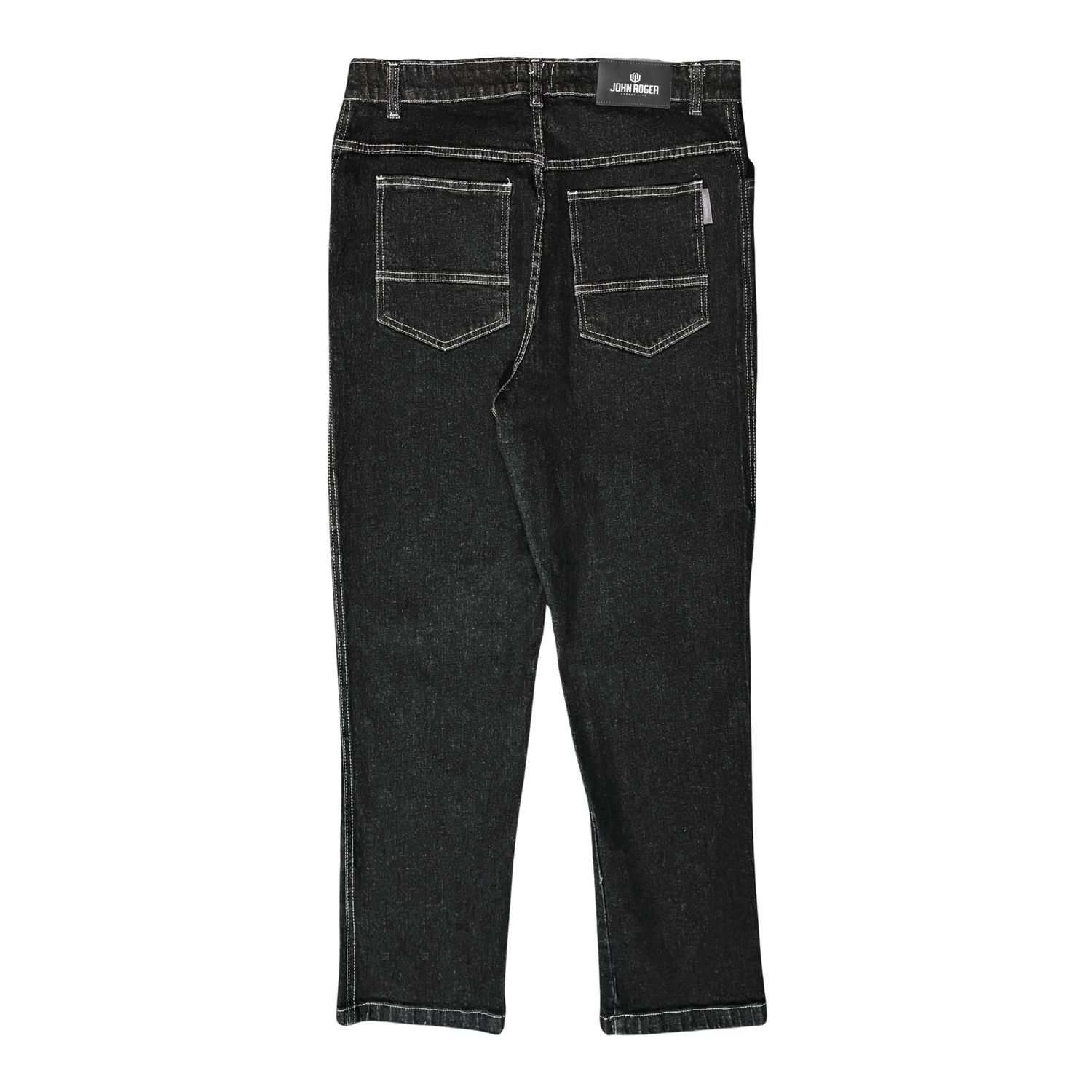 CALÇA REGULAR JEANS STRETCH JOHN ROGER - BLACK STOEND