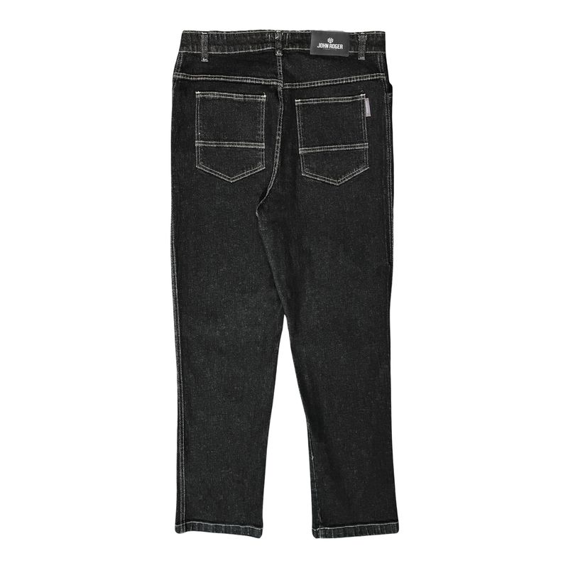 CALÇA REGULAR JEANS STRETCH JOHN ROGER - BLACK STOEND