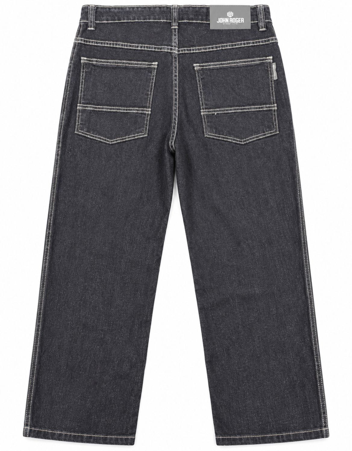 CALÇA REGULAR JEANS STRETCH JOHN ROGER - BLACK STONED