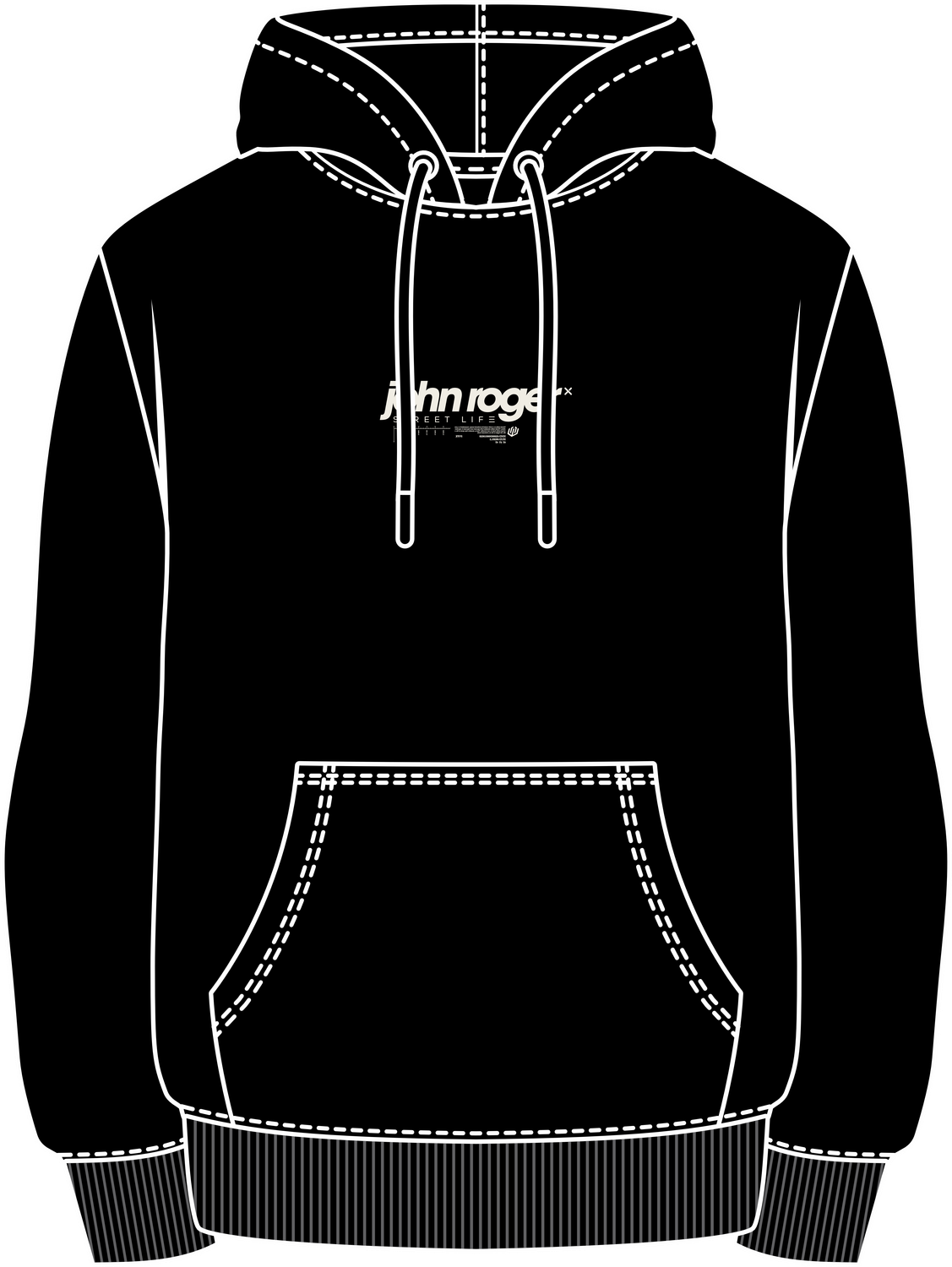 MOLETOM CANGURU NEBULA - PRETO