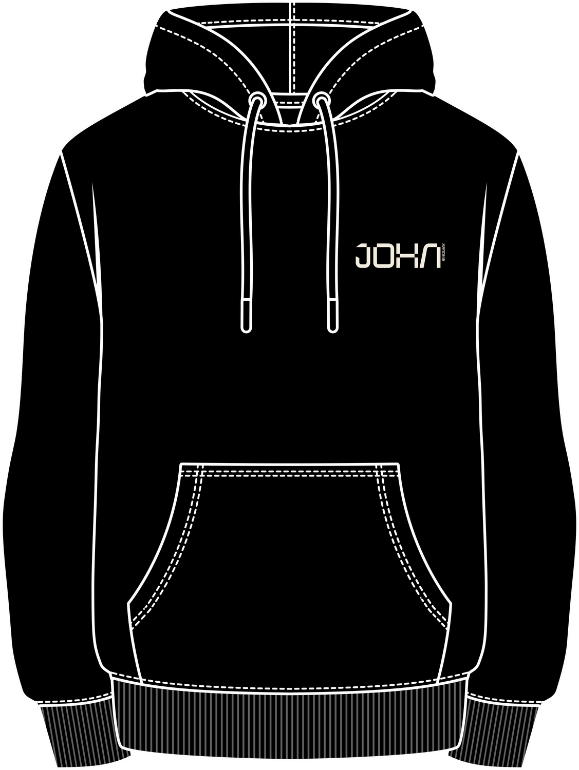 MOLETOM CANGURU HIGH TECH - PRETO