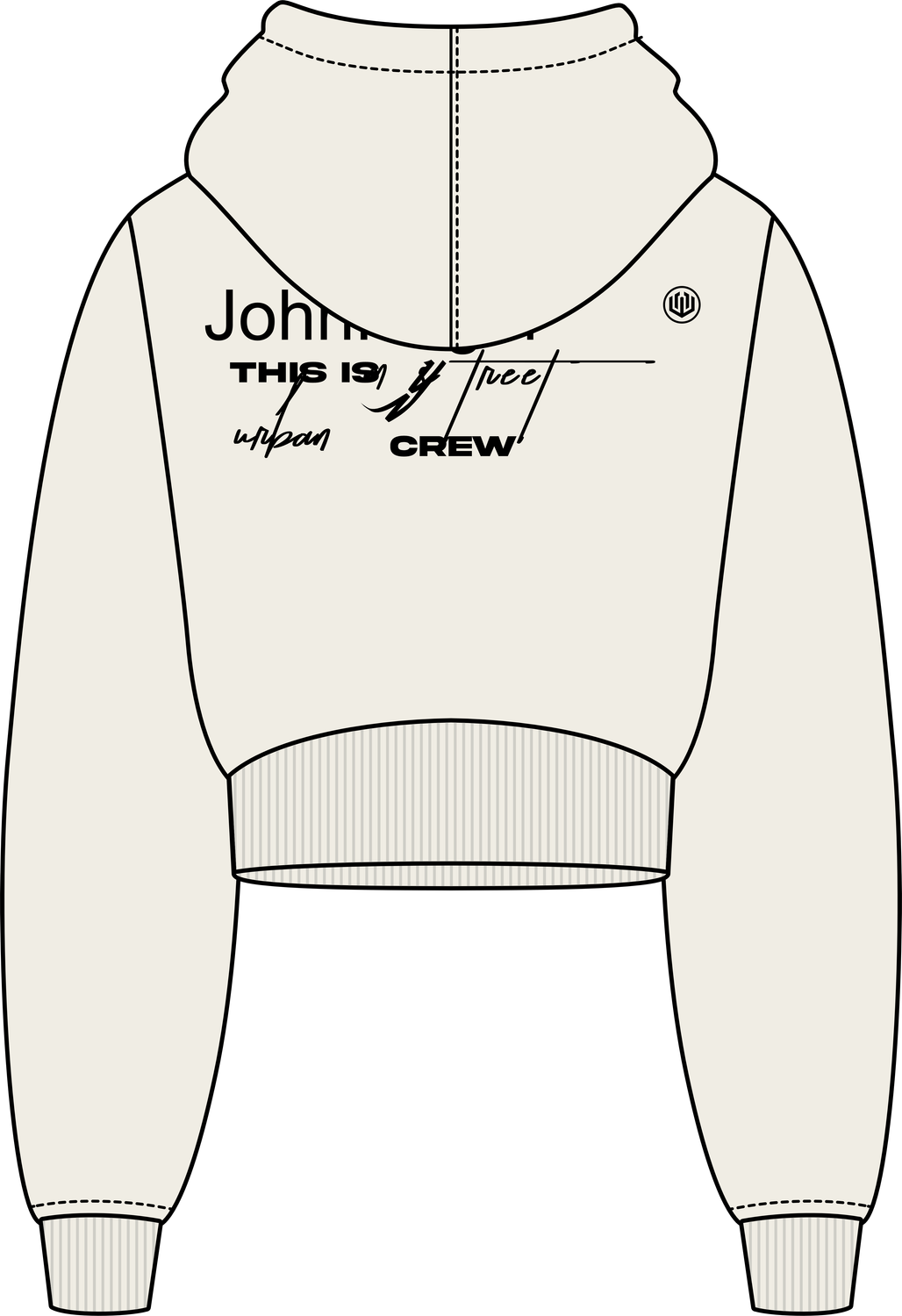 MOLETOM CROPPED LETTER - OFF WHITE