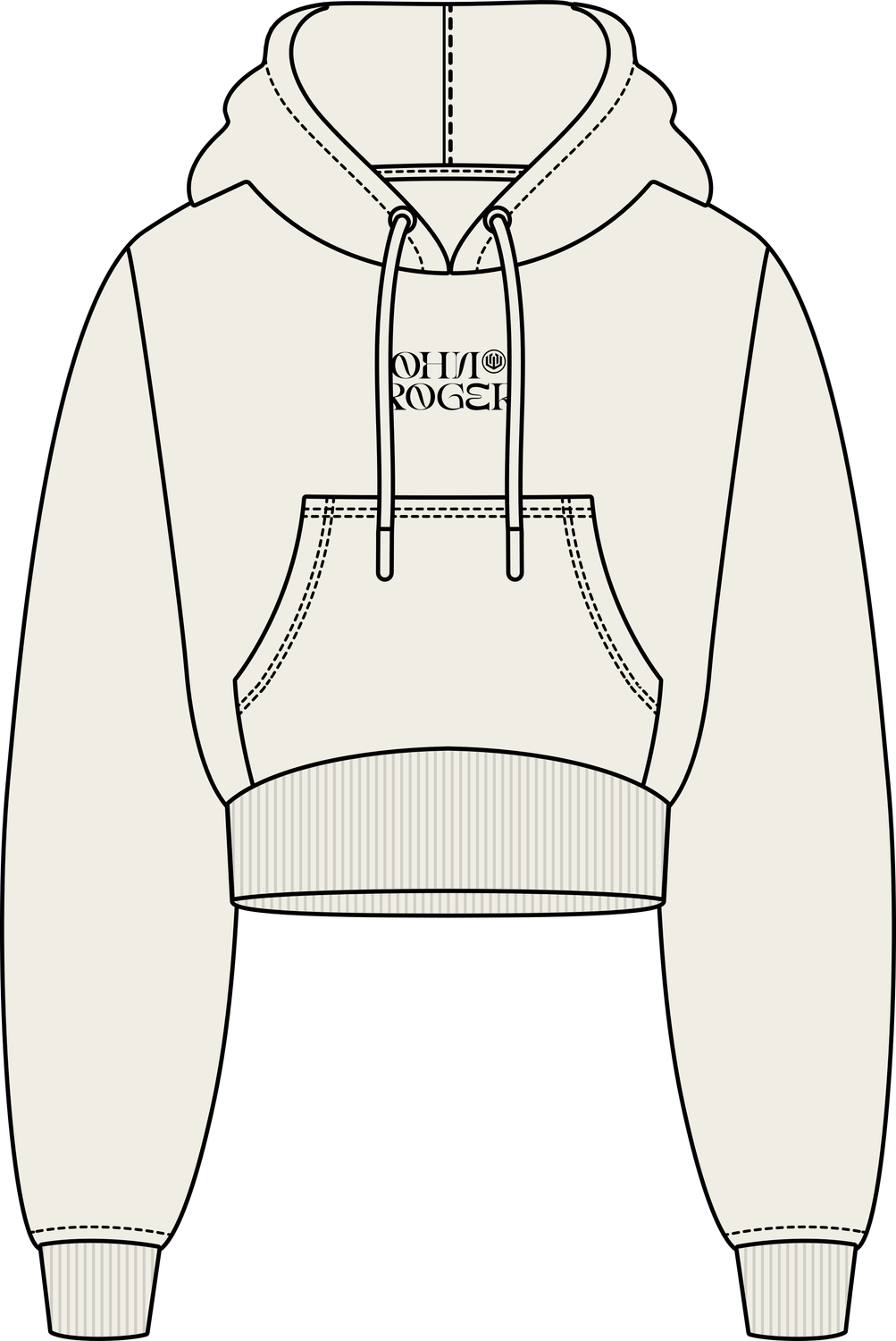 MOLETOM CROPPED LETTER - OFF WHITE