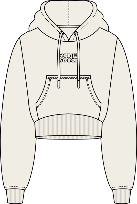 MOLETOM CROPPED LETTER - OFF WHITE