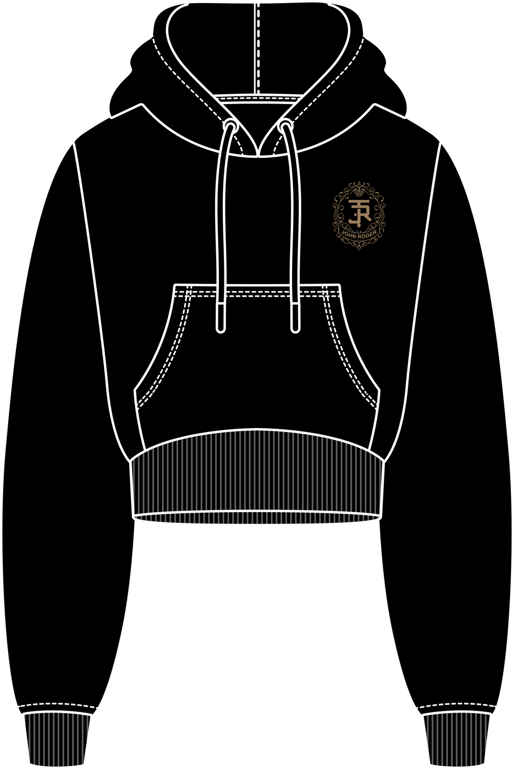 MOLETOM CROPPED PRIME - PRETO