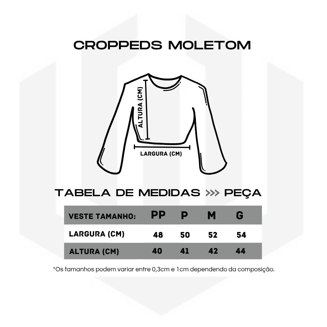 MOLETOM CROPPED LETTER - CINZA