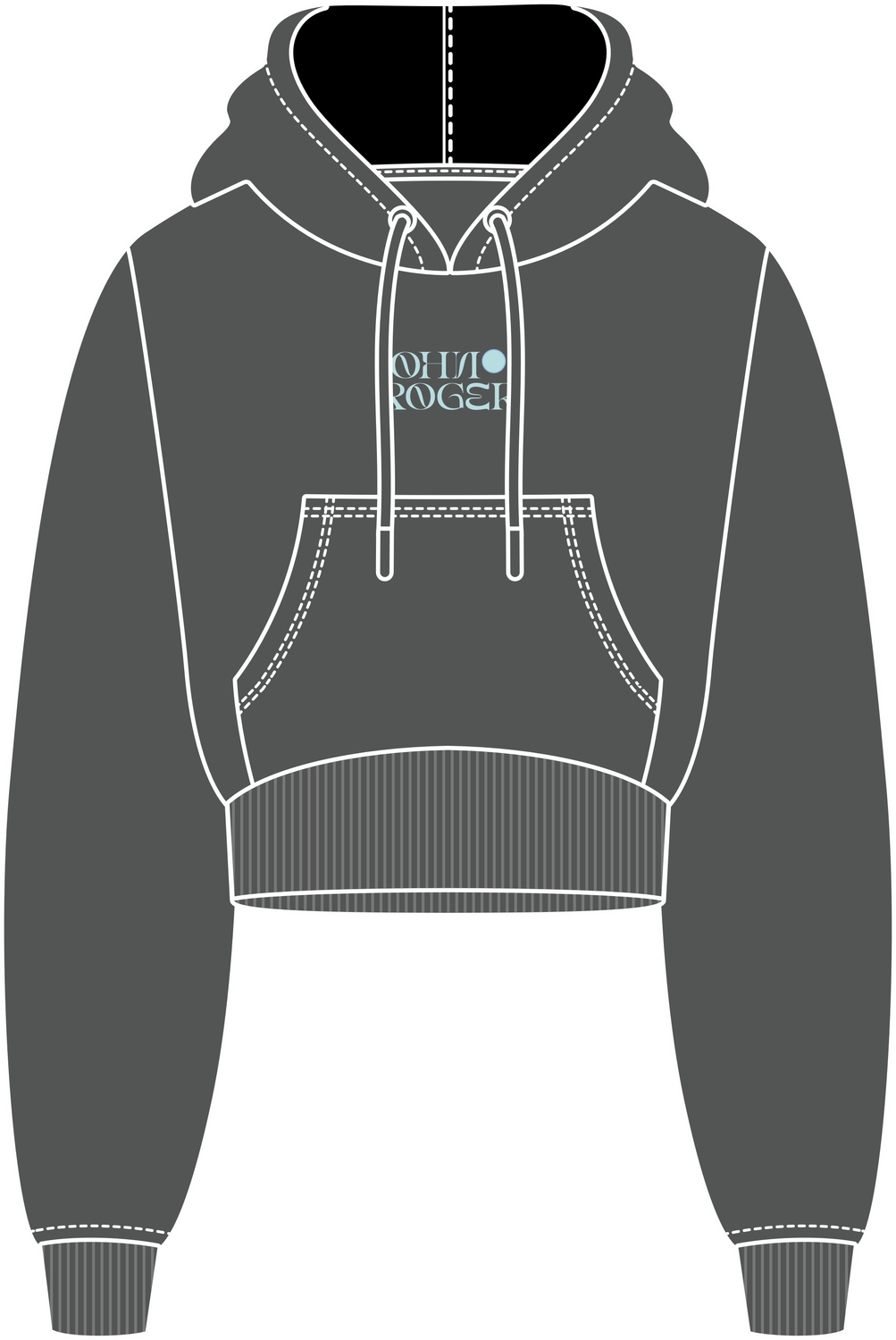 MOLETOM CROPPED LETTER - CINZA