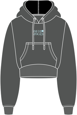 MOLETOM CROPPED LETTER - CINZA