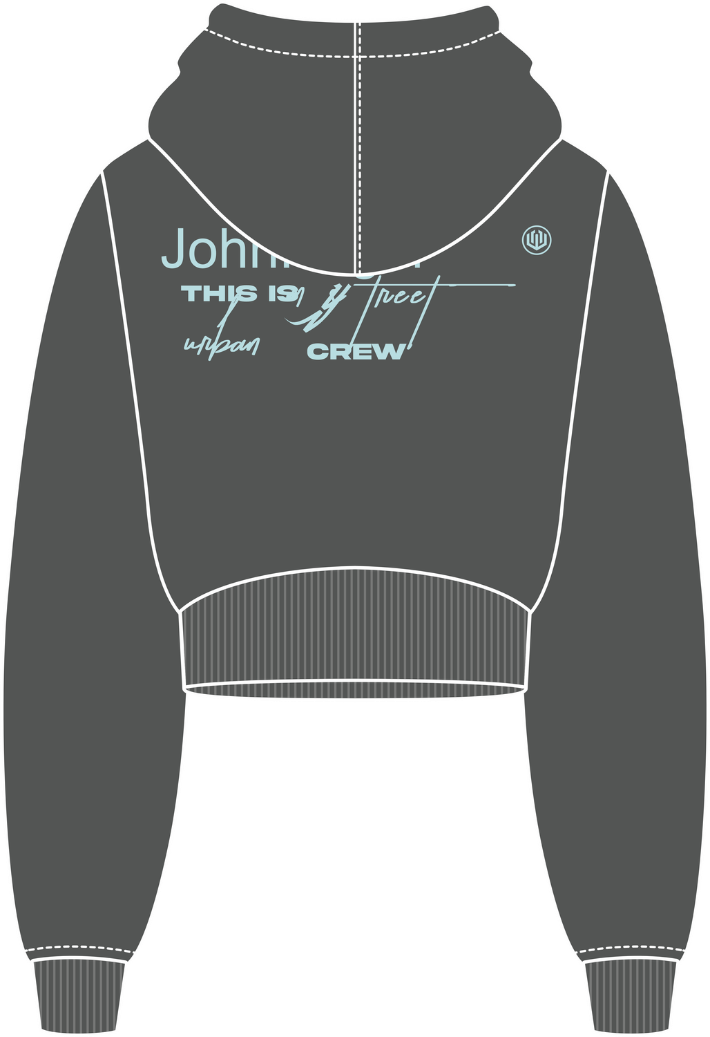 MOLETOM CROPPED LETTER - CINZA