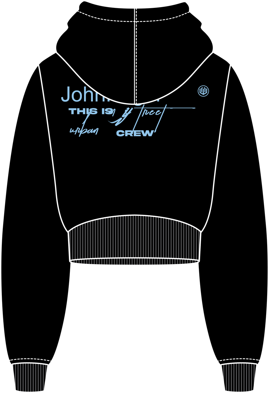 MOLETOM CROPPED LETTER - PRETO