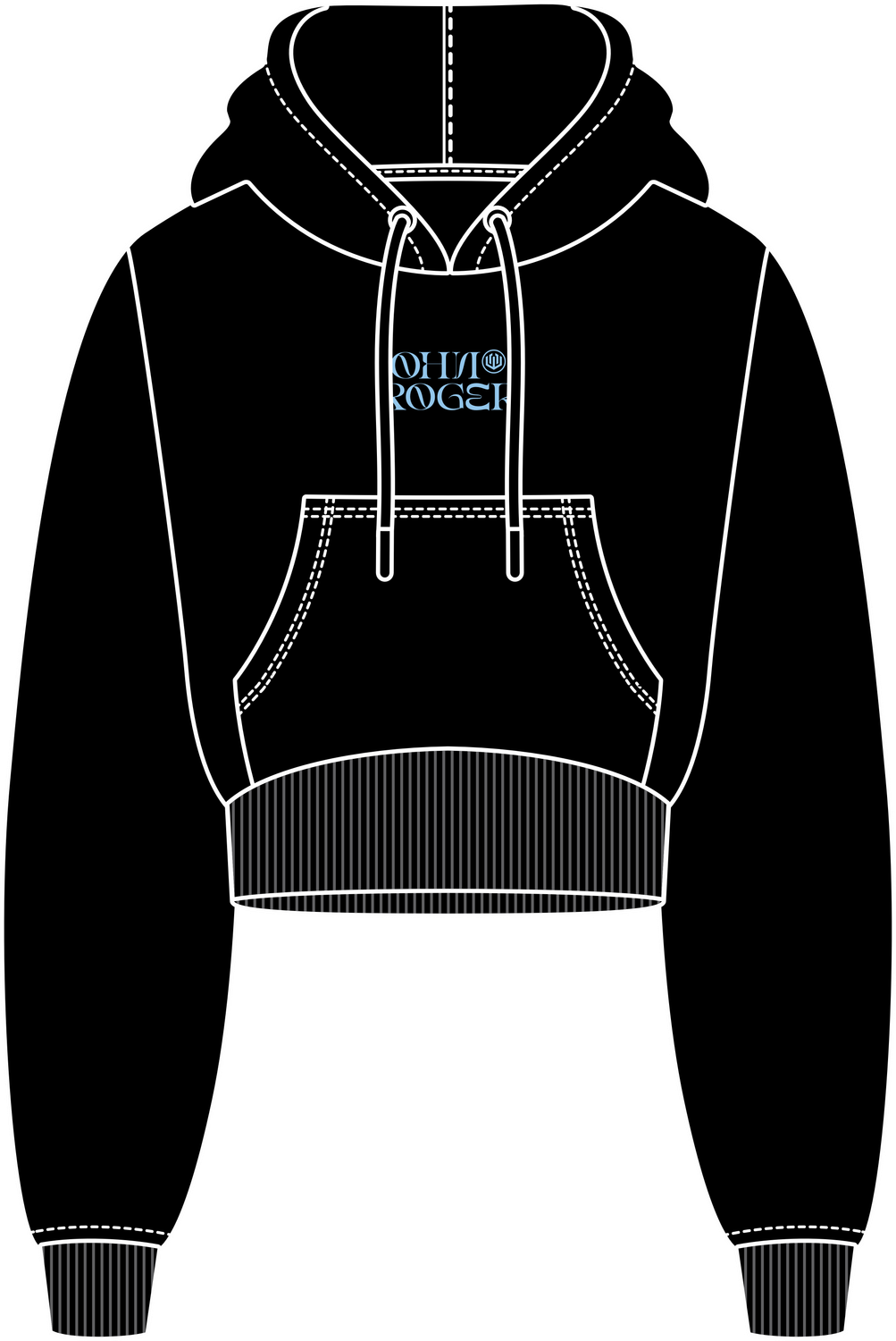 MOLETOM CROPPED LETTER - PRETO