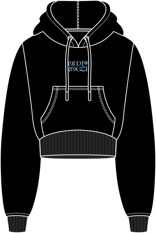 MOLETOM CROPPED LETTER - PRETO