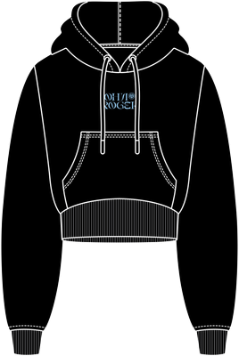 MOLETOM CROPPED LETTER - PRETO