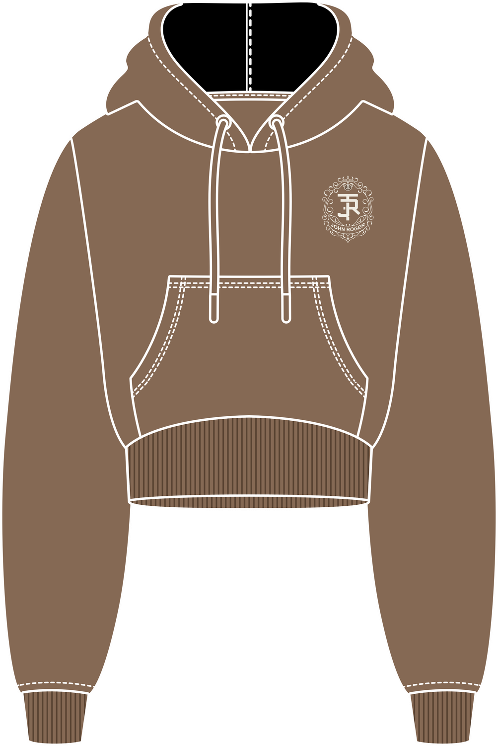 MOLETOM CROPPED PRIME - MARROM