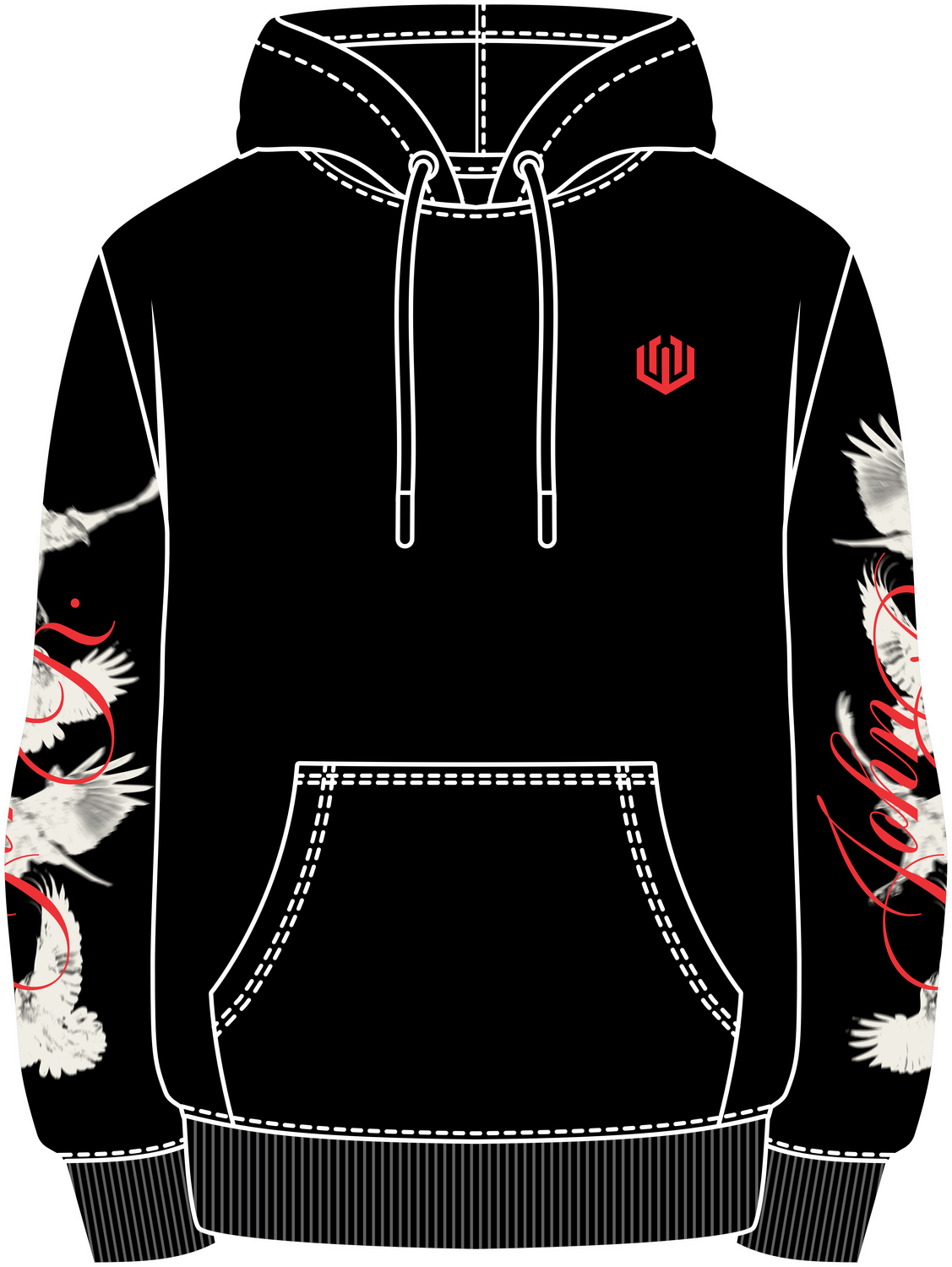 MOLETOM CANGURU WINGS - PRETO