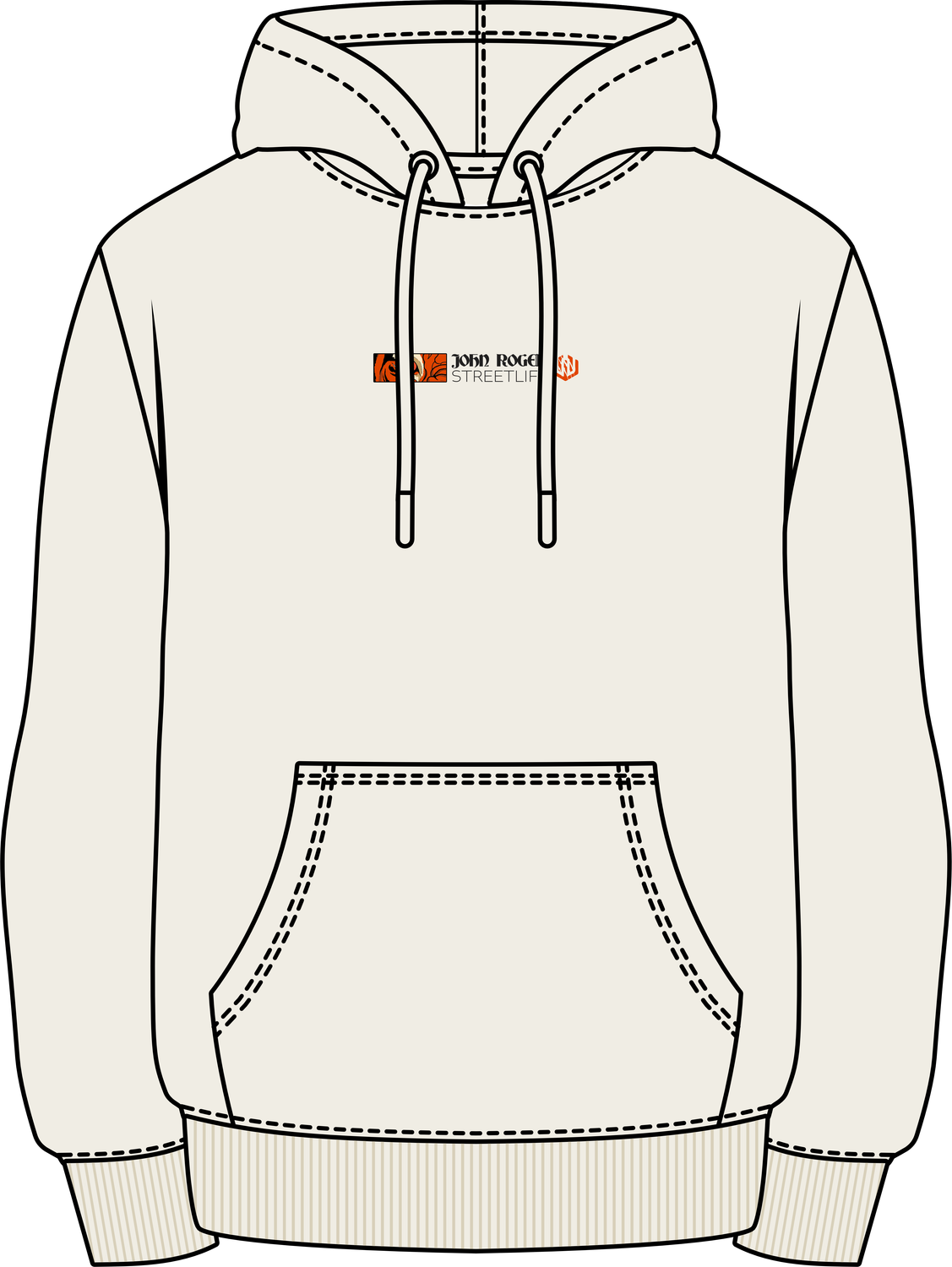 MOLETOM CANGURU TIGER - OFF WHITE