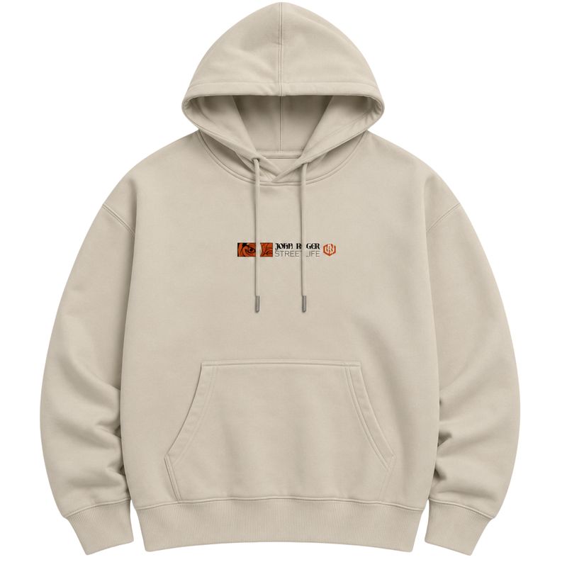 MOLETOM CANGURU TIGER - OFF WHITE