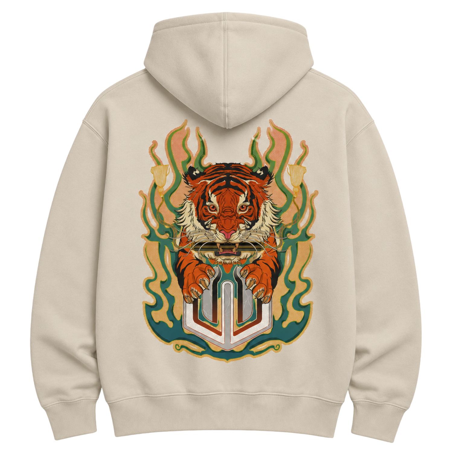 MOLETOM CANGURU TIGER - OFF WHITE