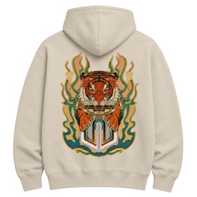 MOLETOM CANGURU TIGER - OFF WHITE