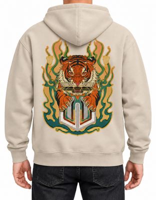 MOLETOM CANGURU TIGER - OFF WHITE