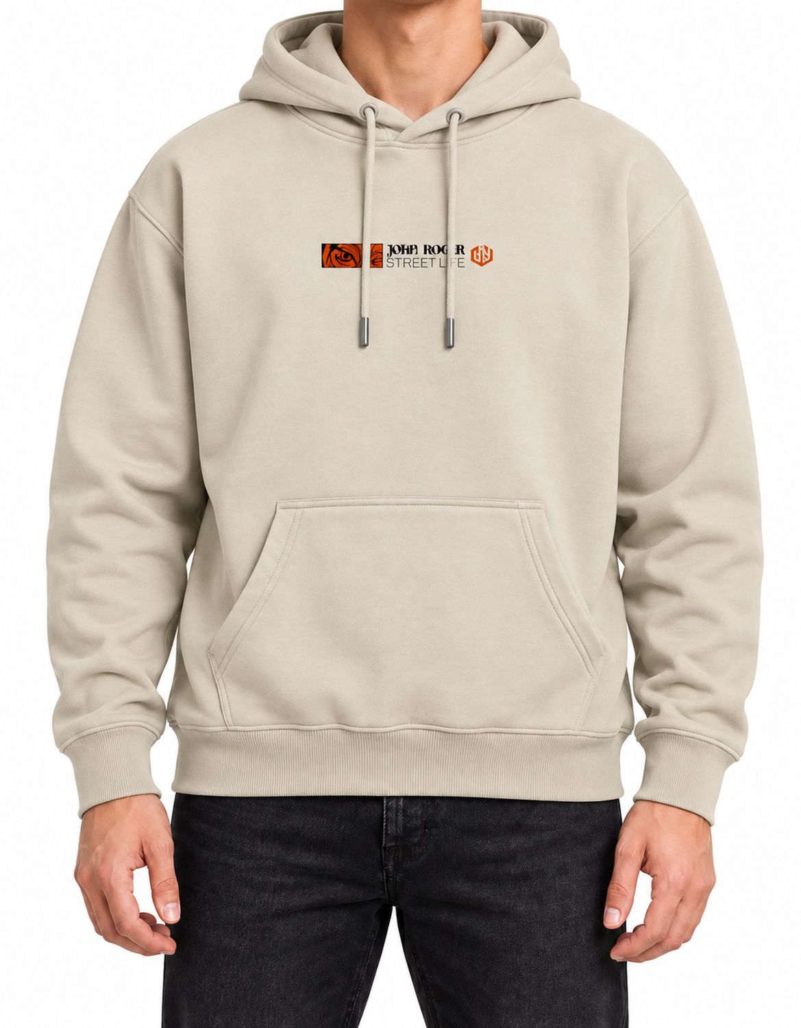MOLETOM CANGURU TIGER - OFF WHITE