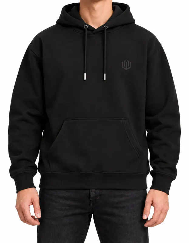 MOLETOM CANGURU LOGO OFICIAL - PRETO