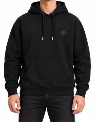 MOLETOM CANGURU LOGO OFICIAL - PRETO