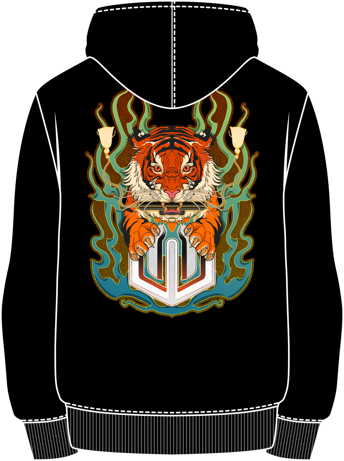 MOLETOM CANGURU TIGER - PRETO