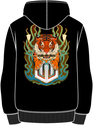 MOLETOM CANGURU TIGER - PRETO
