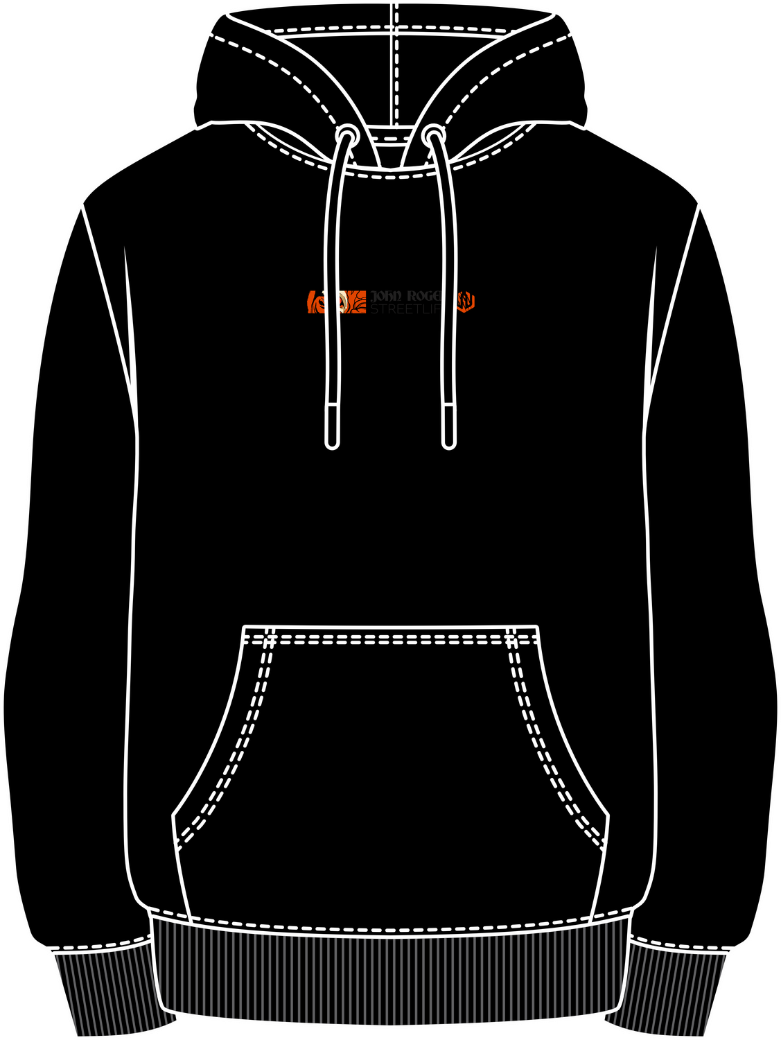 MOLETOM CANGURU TIGER - PRETO