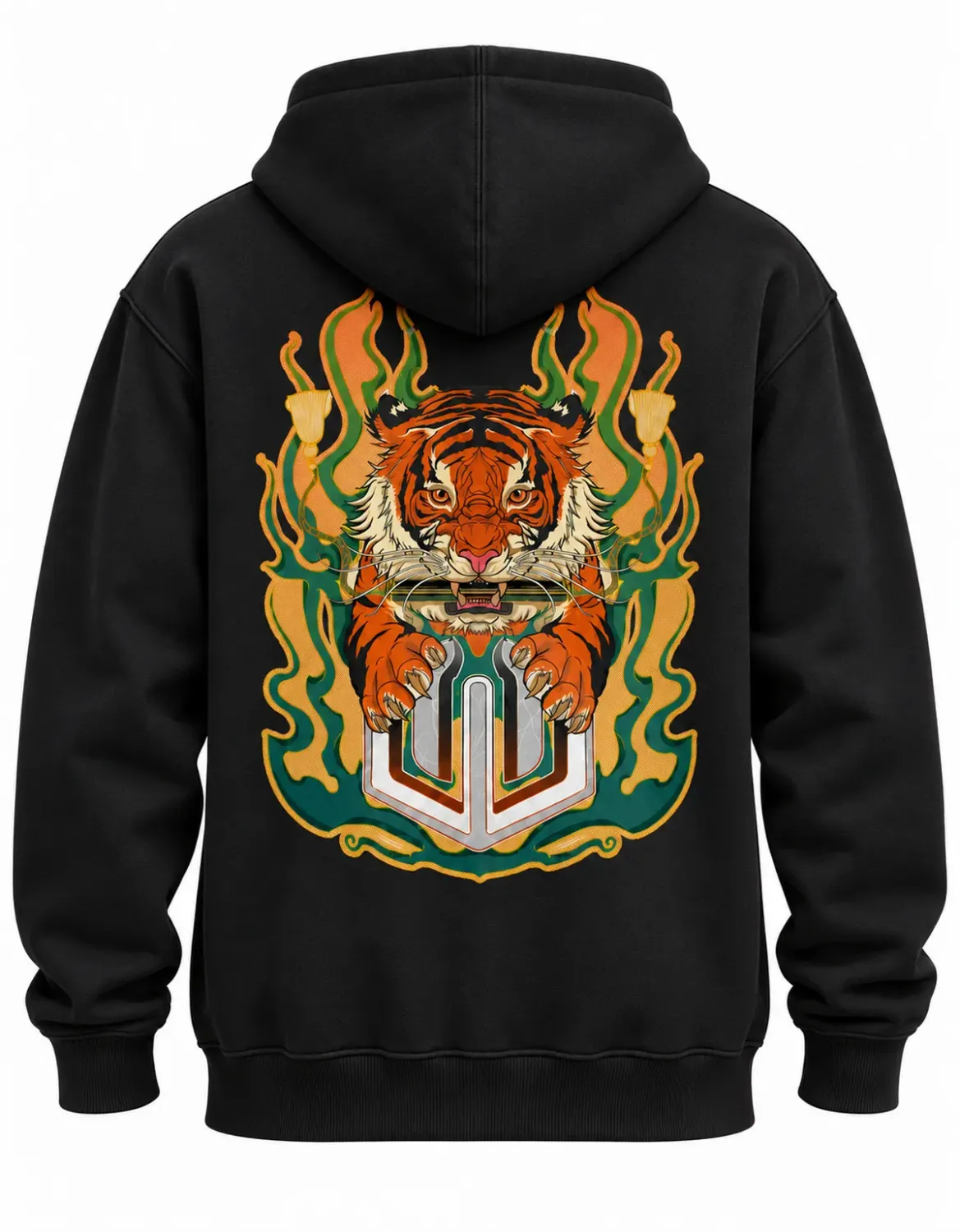 MOLETOM CANGURU TIGER - PRETO