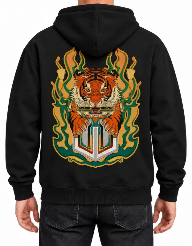 MOLETOM CANGURU TIGER - PRETO