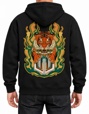 MOLETOM CANGURU TIGER - PRETO