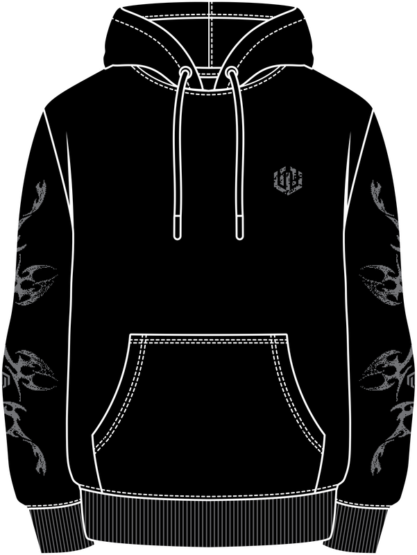 MOLETOM CANGURU PIXEL TRIBAL - PRETO