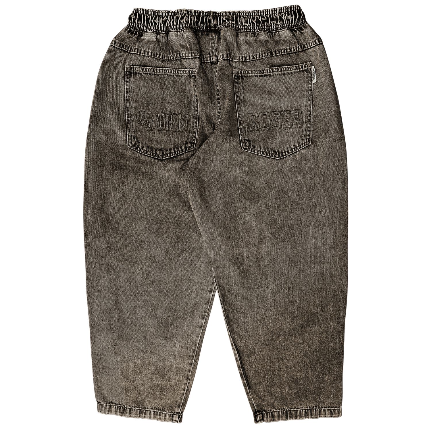 CALÇA BAGGY ELASTICO JEANS BORDADO JOHN ROGER - BLACK SUJINHO